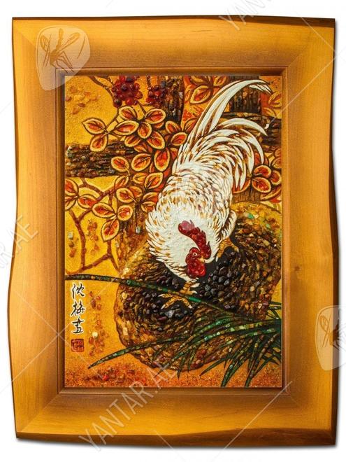 Panel “Rooster in Chinese painting”